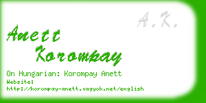 anett korompay business card